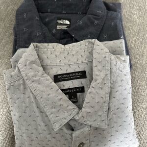 Banana Republic Gray Casual Button Down Shirt